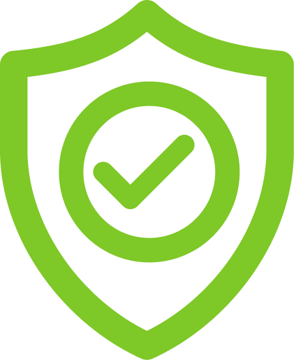 JPS green icon displaying a shield with a checkmark embodying reliability